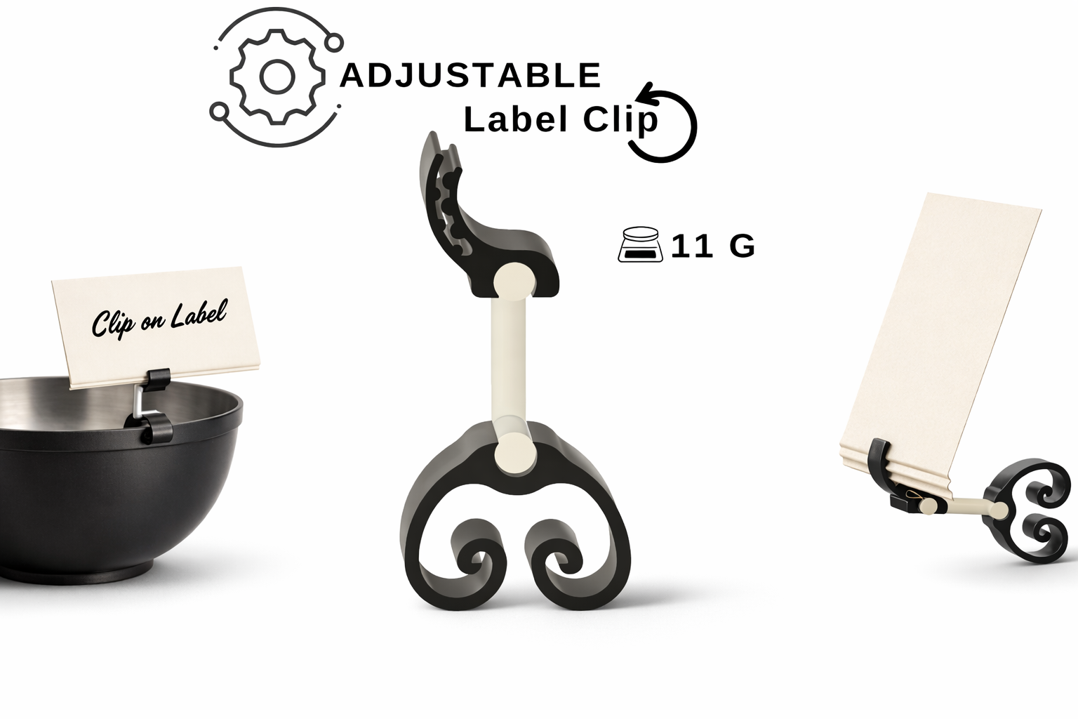 Adjustable - Clip on - Lable holder