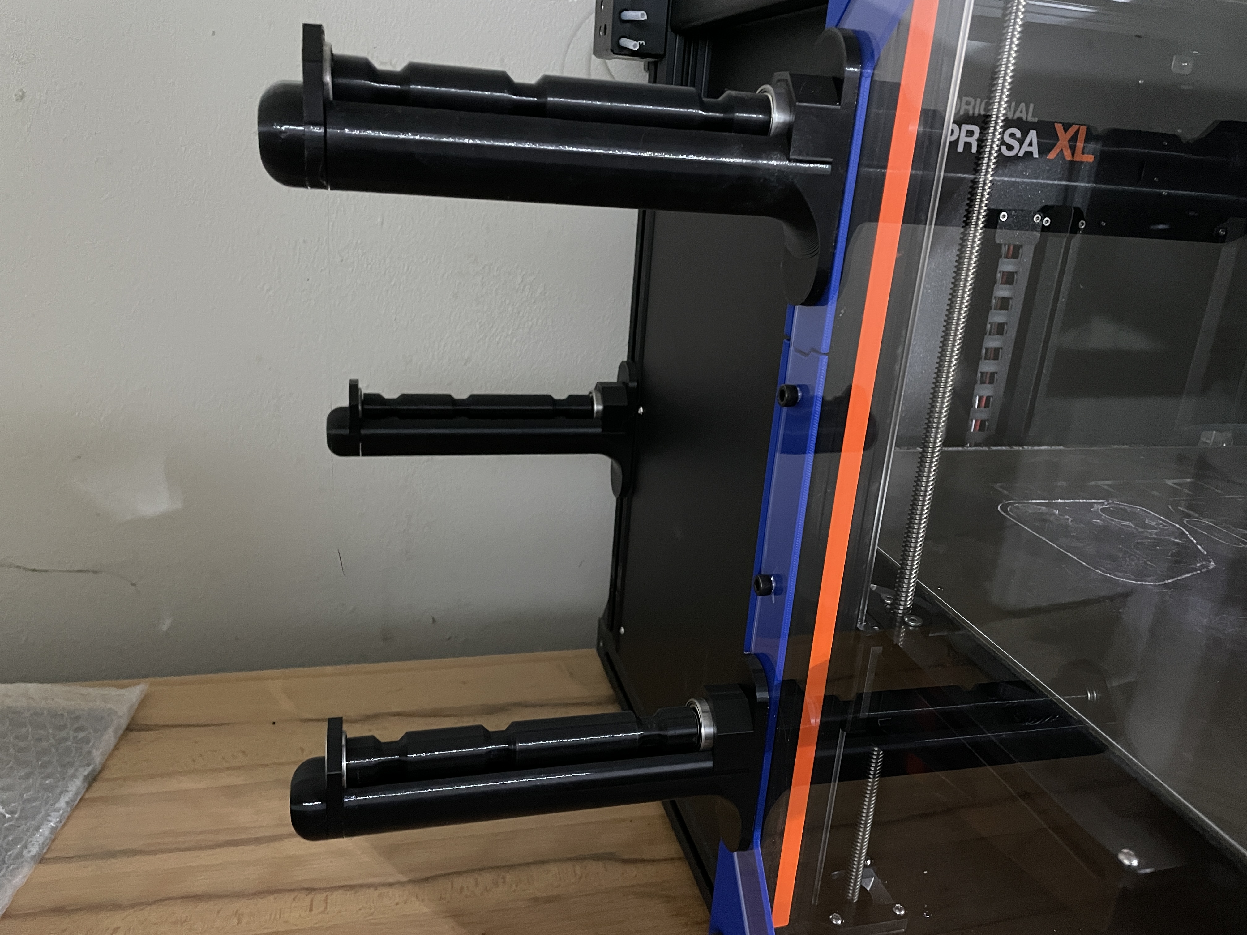 Prusa XL Filament Roller, SUMO Enclosure Remix, profiled roller and captive bearing Remix