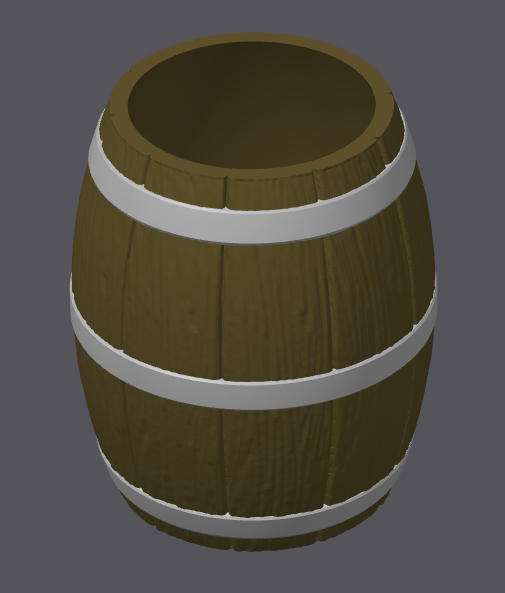 Textured Wooden Barell 3D model