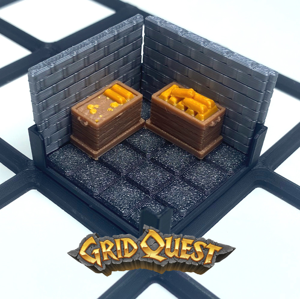 GridQuest TREASURE CHEST WITH GOLD (The Gridfinity Game)
