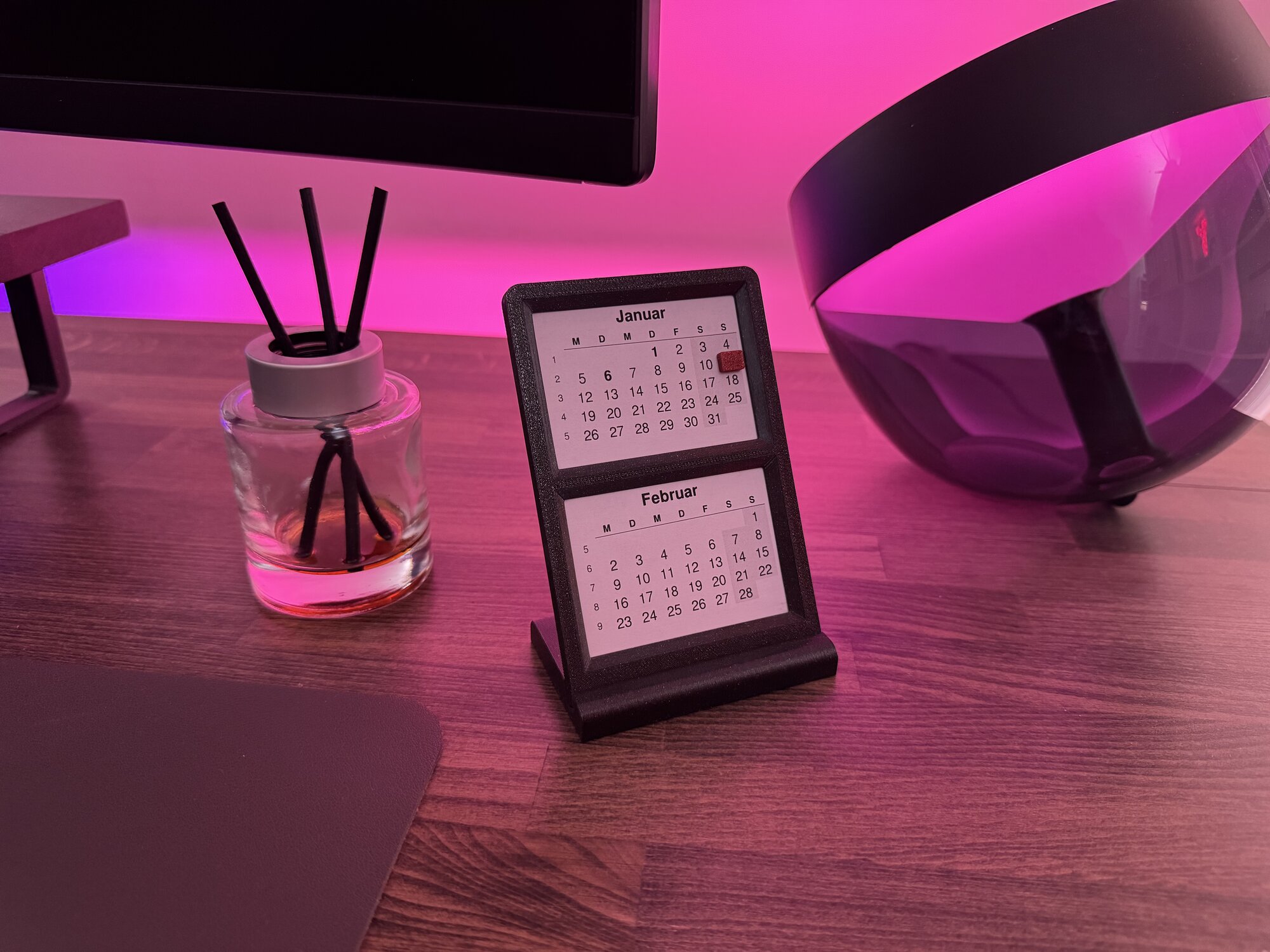Minimal Desk 2-Month Calendar 2026+