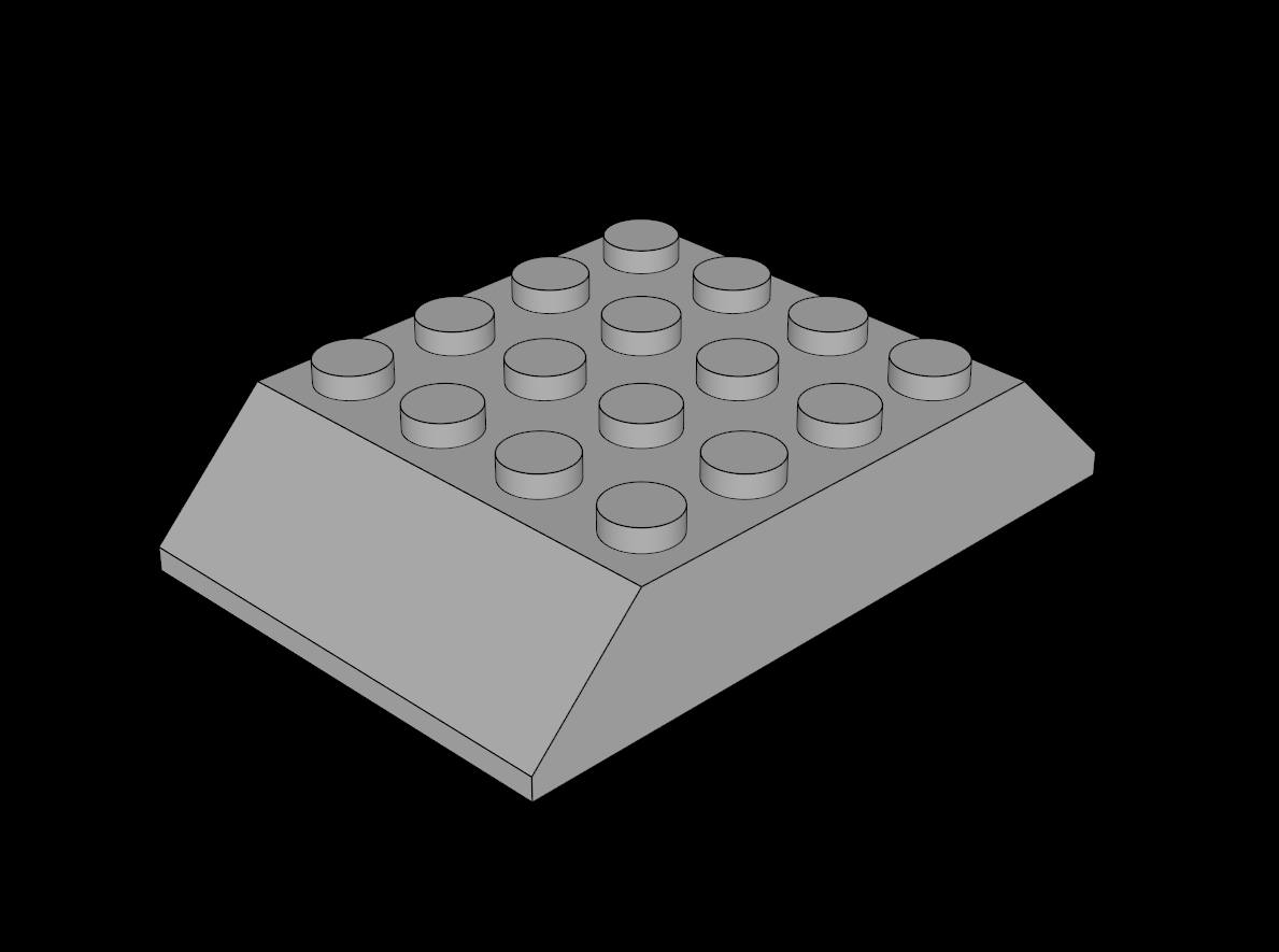 Lego Compatible (32083.dat) Slope Brick 45  6 x  4 Double
