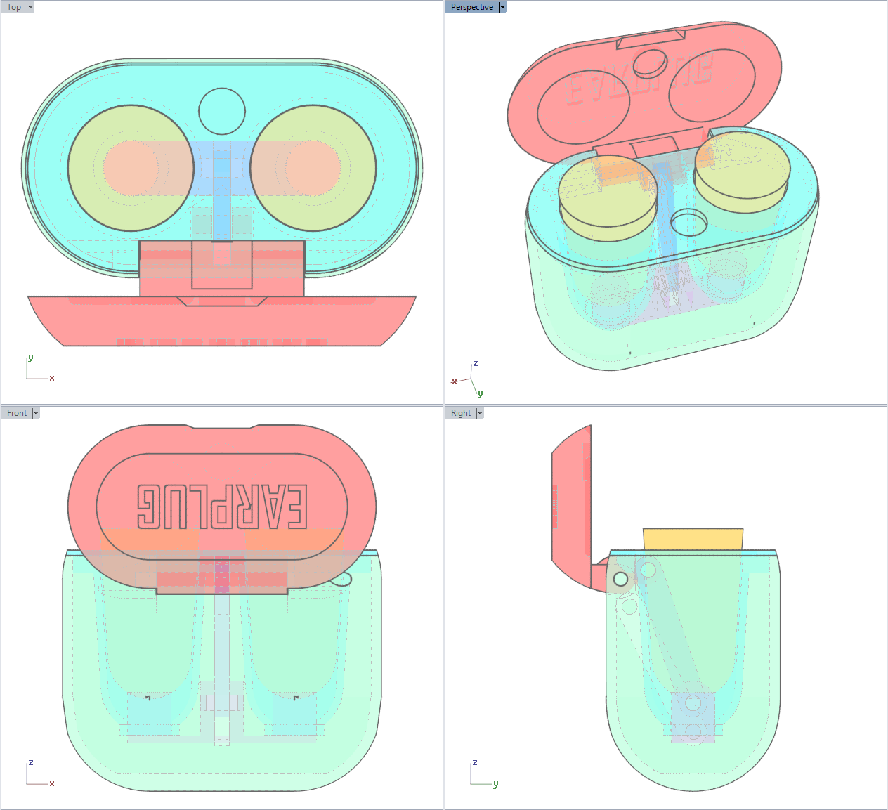 Miniatura 3 do modelo 3D Earplug case with automatic ejection