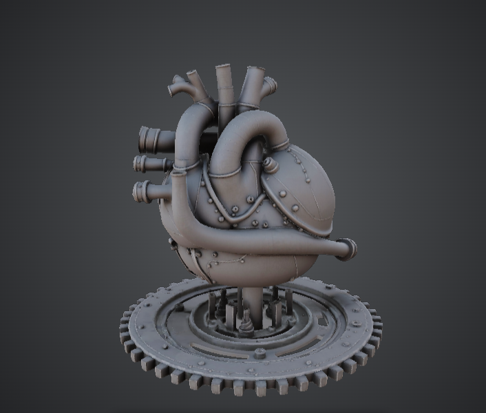 Miniatura 2 do modelo 3D Mechanical Heart – Steampunk Engine Core