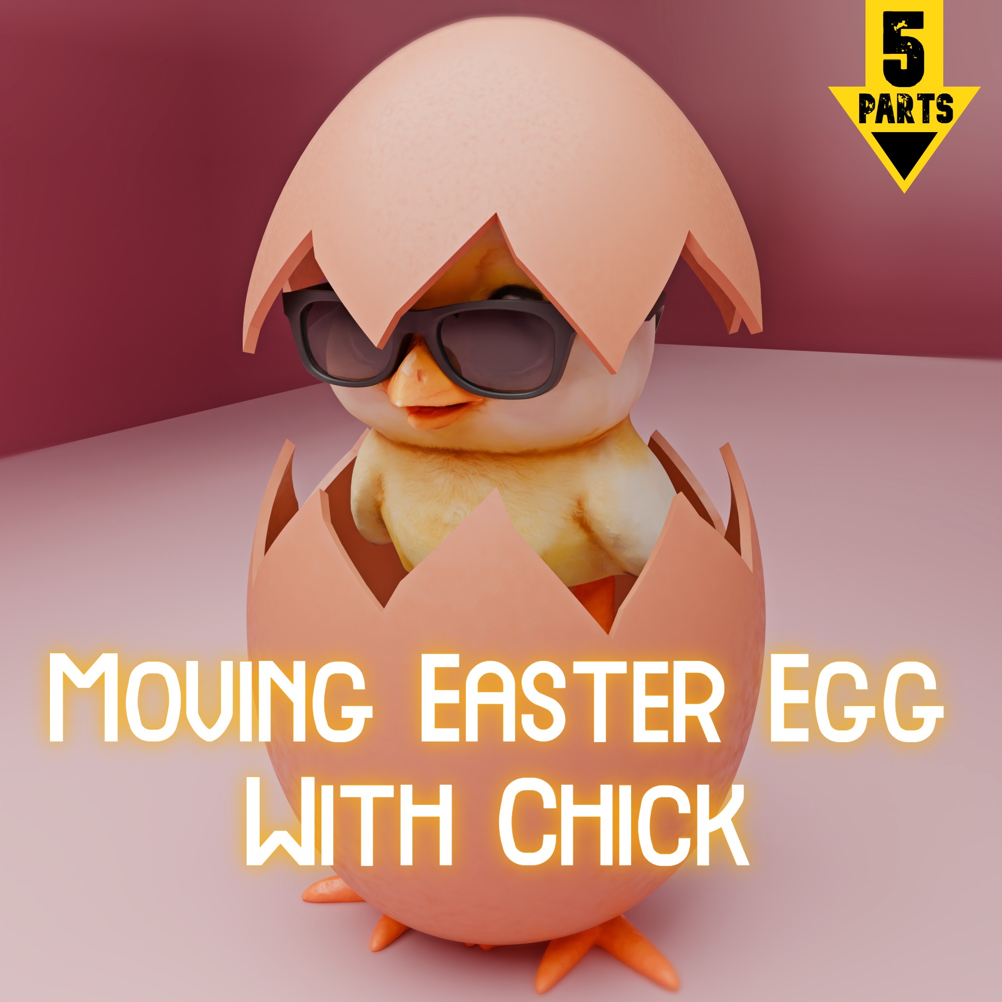 Moving Easter Egg With Chick