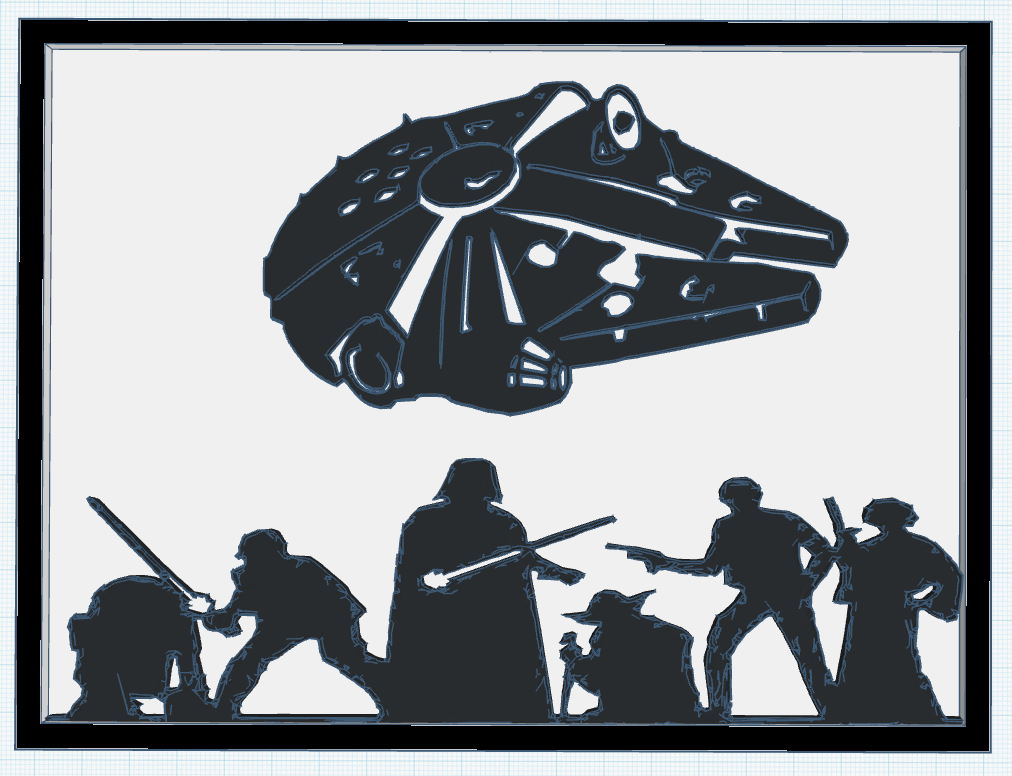 Star Wars Wall Plaque - Characters and Millenium Falcon  15x20cm