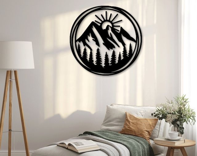 WallArt Sun Mountains Nature