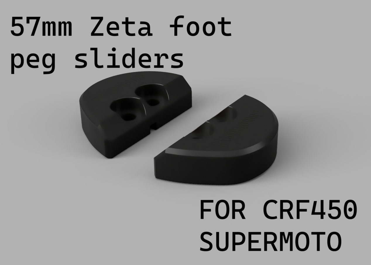 Zeta 57mm foot peg supermoto sliders