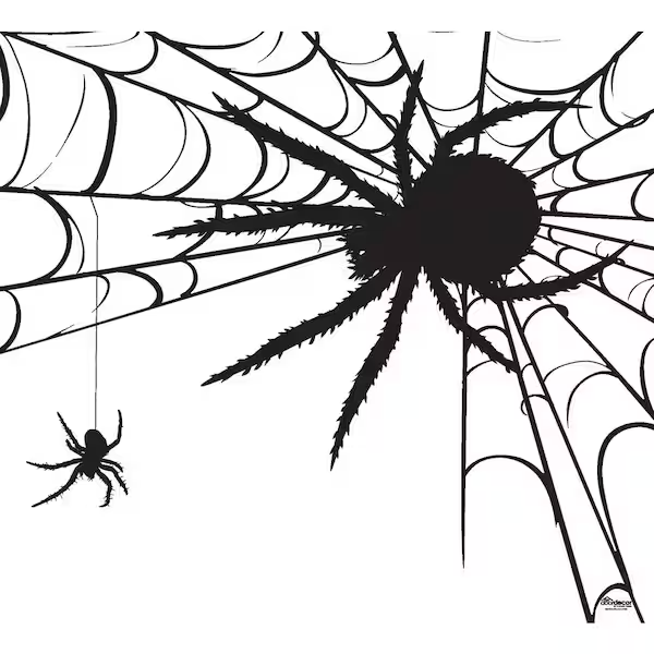 Halloween scary Spider in Web (door inner corner)
