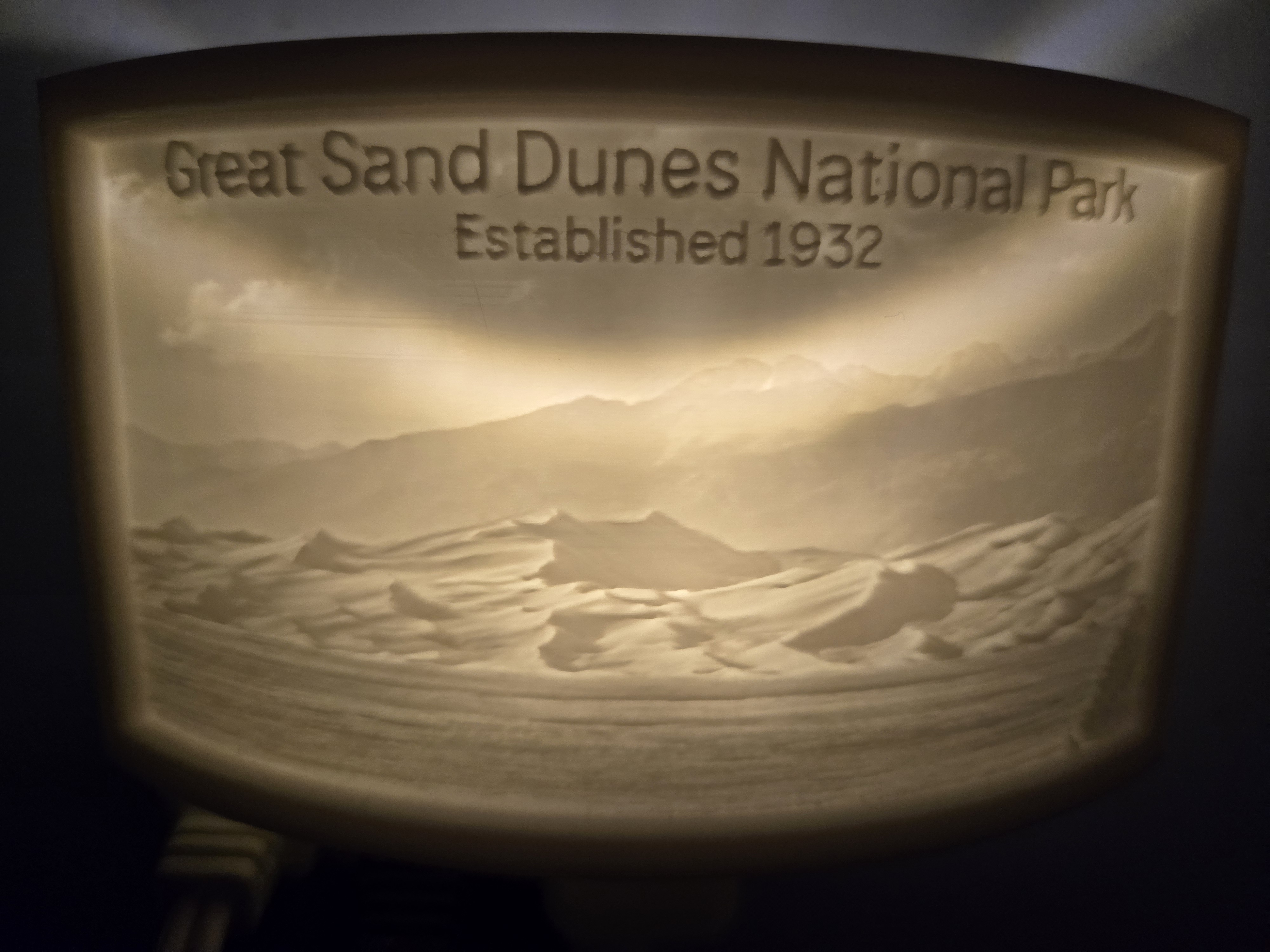 Great Sand Dunes National Park Nightlight Lithophane
