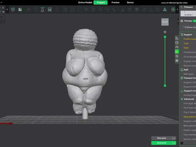 Venus of Willendorf Garden Stake Topper