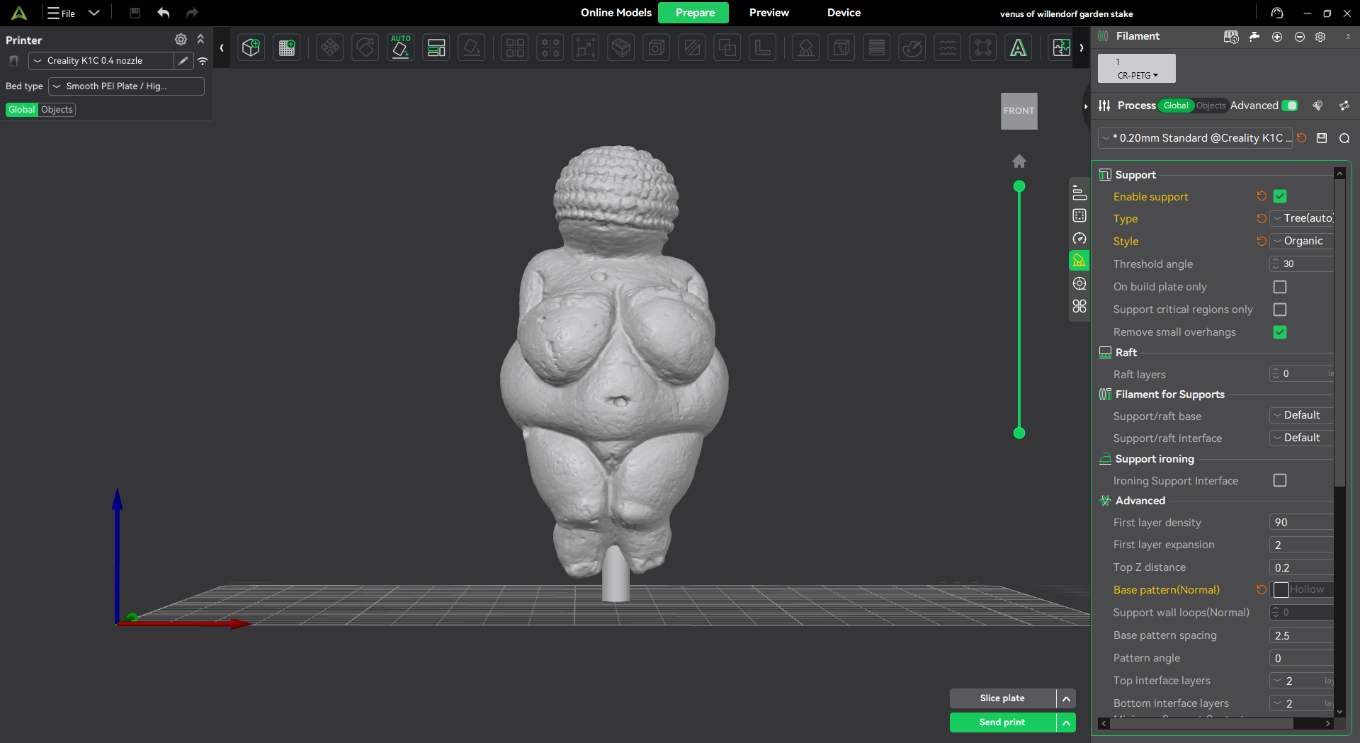 Venus of Willendorf Garden Stake Topper