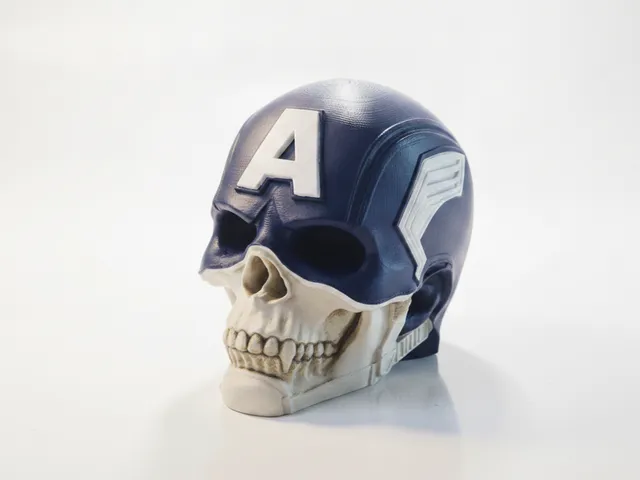 Captain America Skull Sculpture 3D Printable