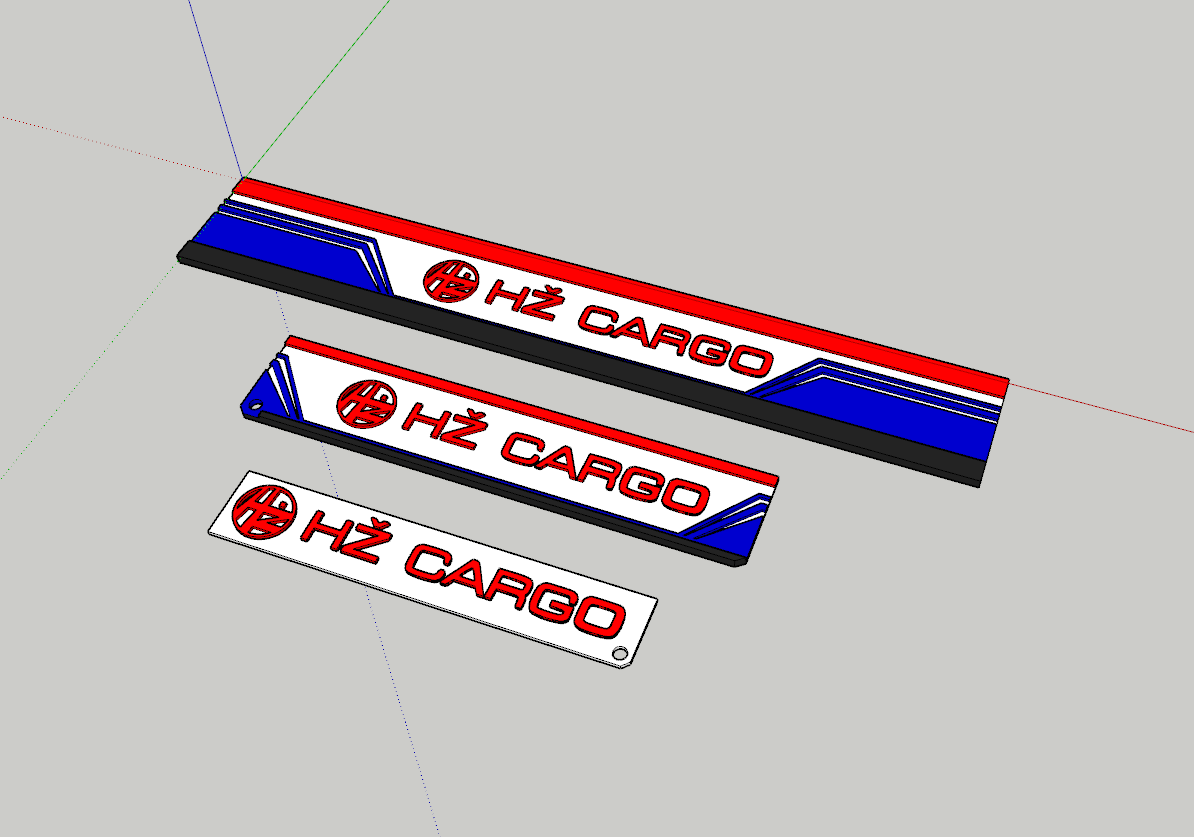 HŽ CARGO logo pendant of HŽ 2062 1XX, Three variants: smallest, middle, and large 200mm — miniatura 4