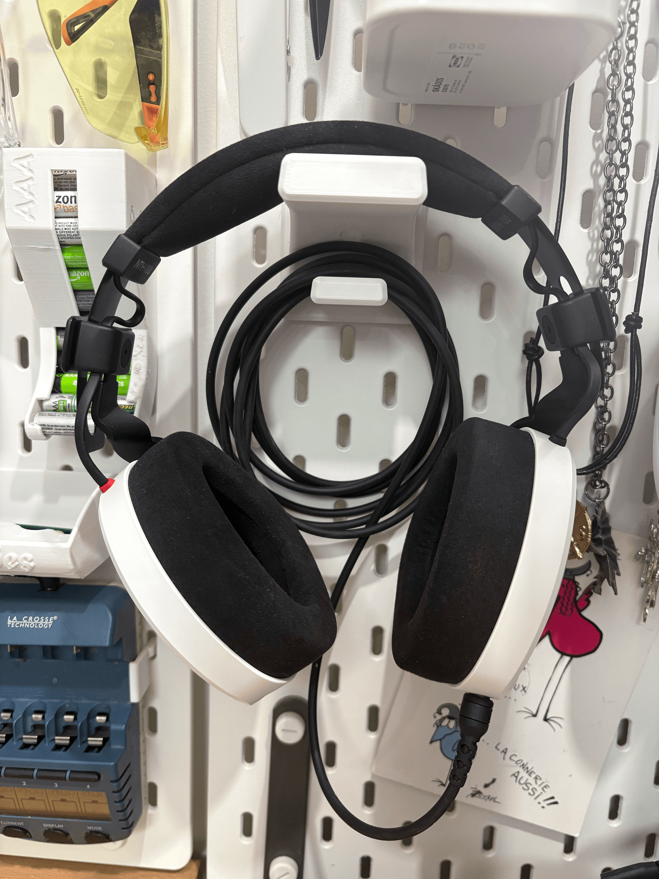 Headphone Holder + Cable Hook + Adapter Hole - Short