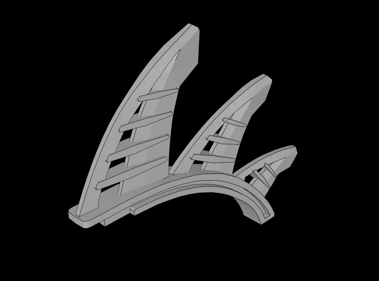 Lego Compatible (44144.dat) Bionicle Rahkshi Back Blade, 3 Thick Bladed Fins (Lerahk)