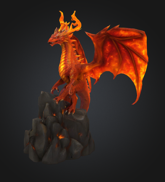 Low Poly Fearsome Fire Dragon