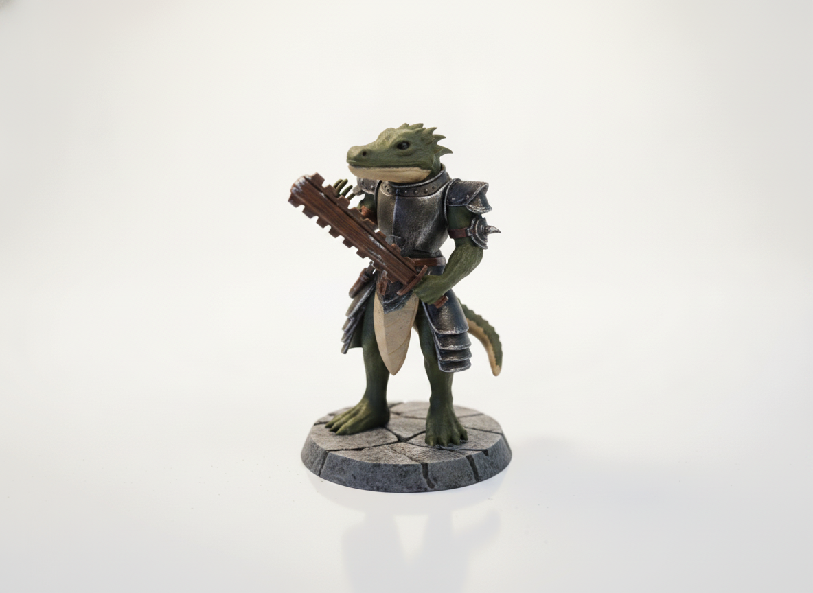 Lizard Warrior STL for fierce reptilian and fantasy combat displays.