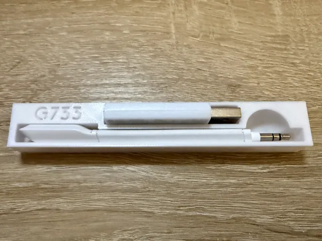 Holder for G733 boom mic and USB receiver