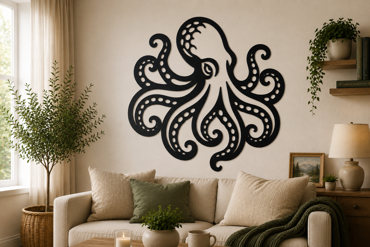 Elegant Octopus 2D Wall Art
