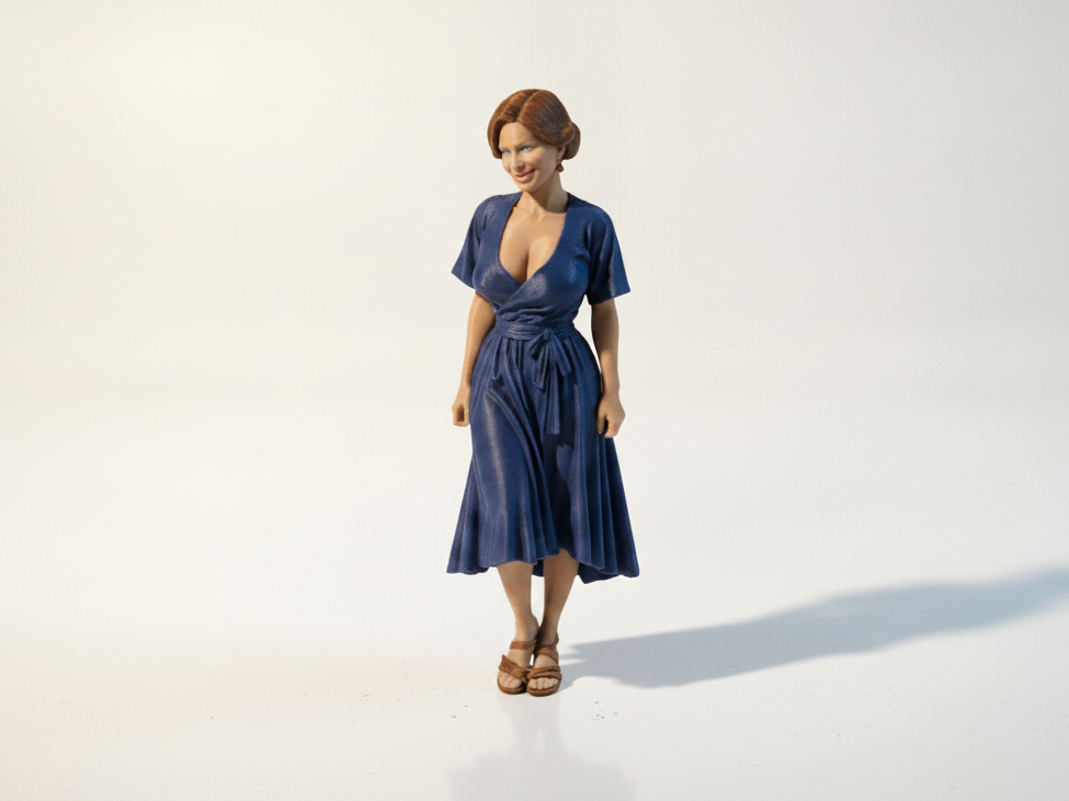 Vintage Pin-Up Lady Figurine Female Figure 3D Printable