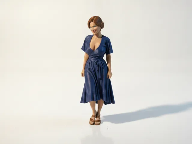 Vintage Pin-Up Lady Figurine Female Figure 3D Printable