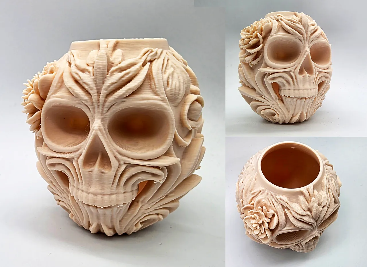 Floral Skull Vase by Triple G Workshop | Download free STL model