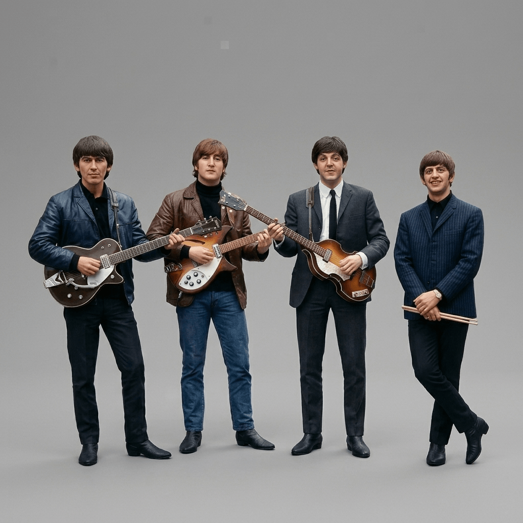 The Beatles - George, John, Paul and Ringo - 1960