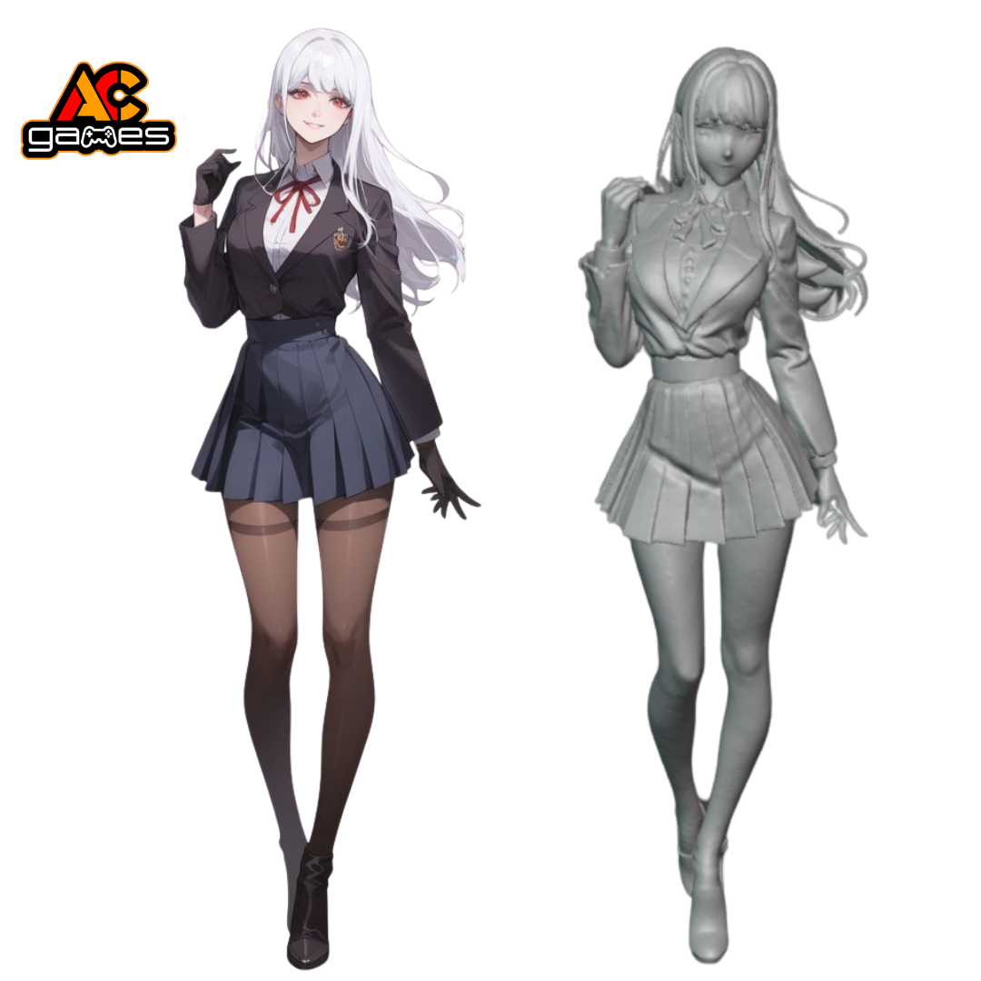 Girl Whispering Uniform STL Model