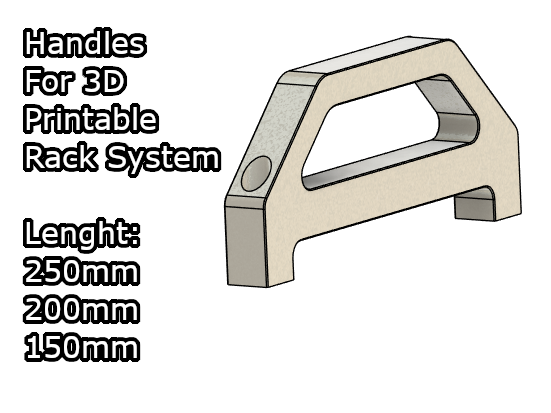 Handles for 3D printable rack