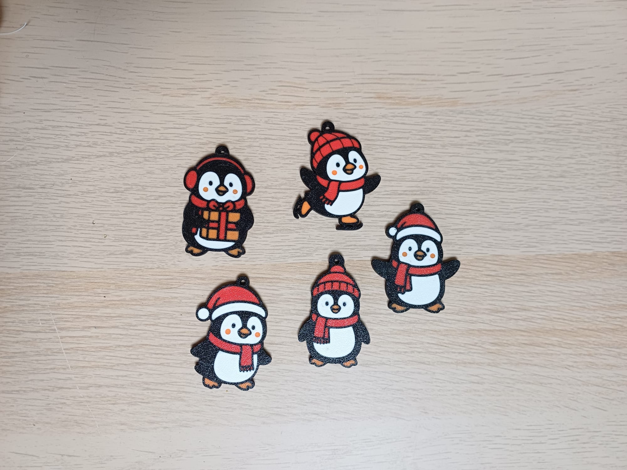 Playful Christmas Penguins ornament set