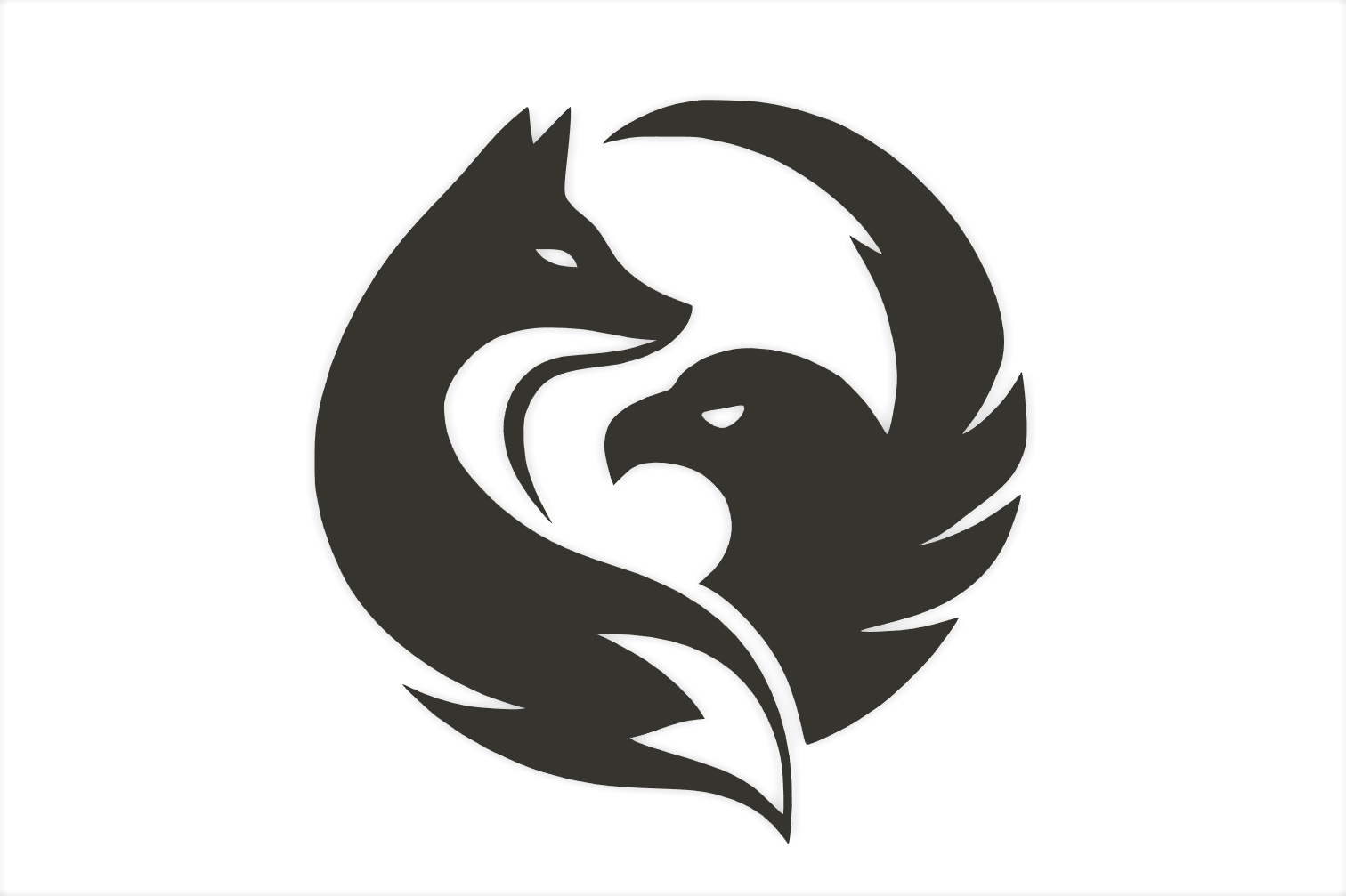 Fox and Eagle Wall Art - Harmony of Opposites