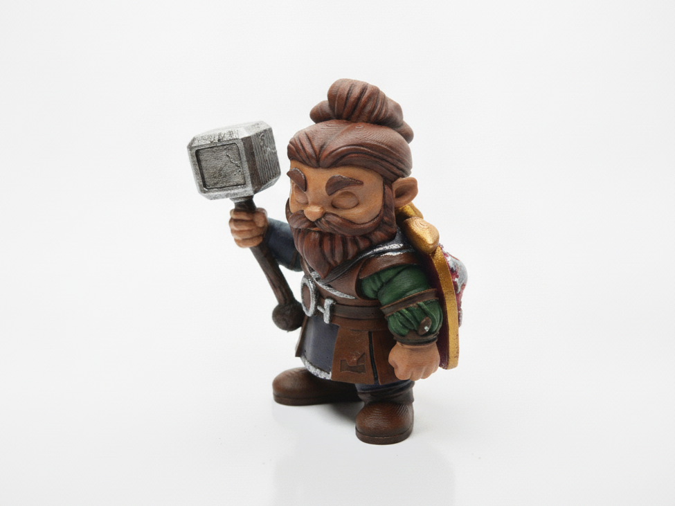 Dwarf Builder Figurine Fantasy 3D Printable