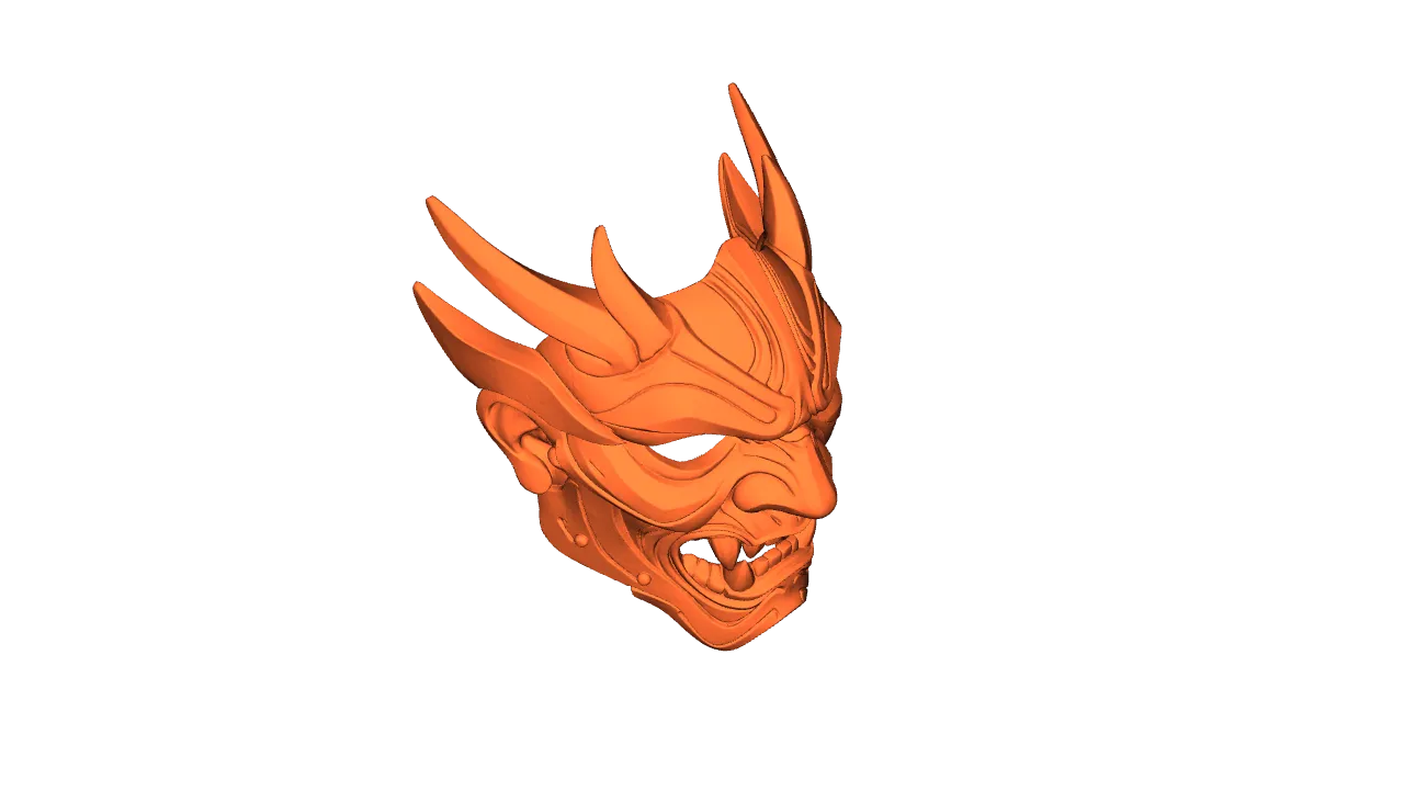 Oni Demon Samurai Mask – 3D Printable Cosplay Prop by