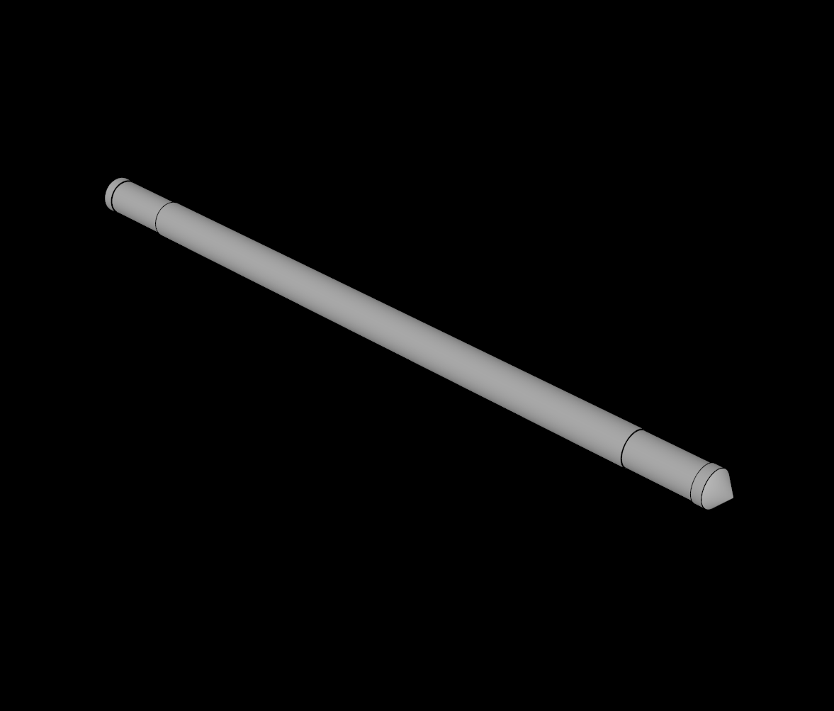 Lego Compatible (70720.dat) Axle 5 x 112 LDU with Conical Ends