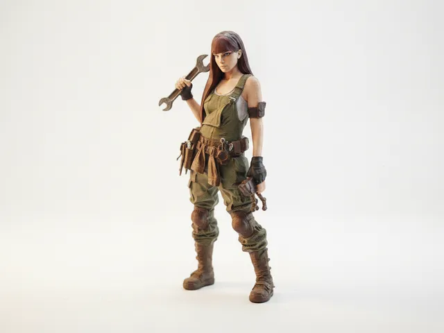 Mechanic Babe Female Warrior Figurine 3D Printable