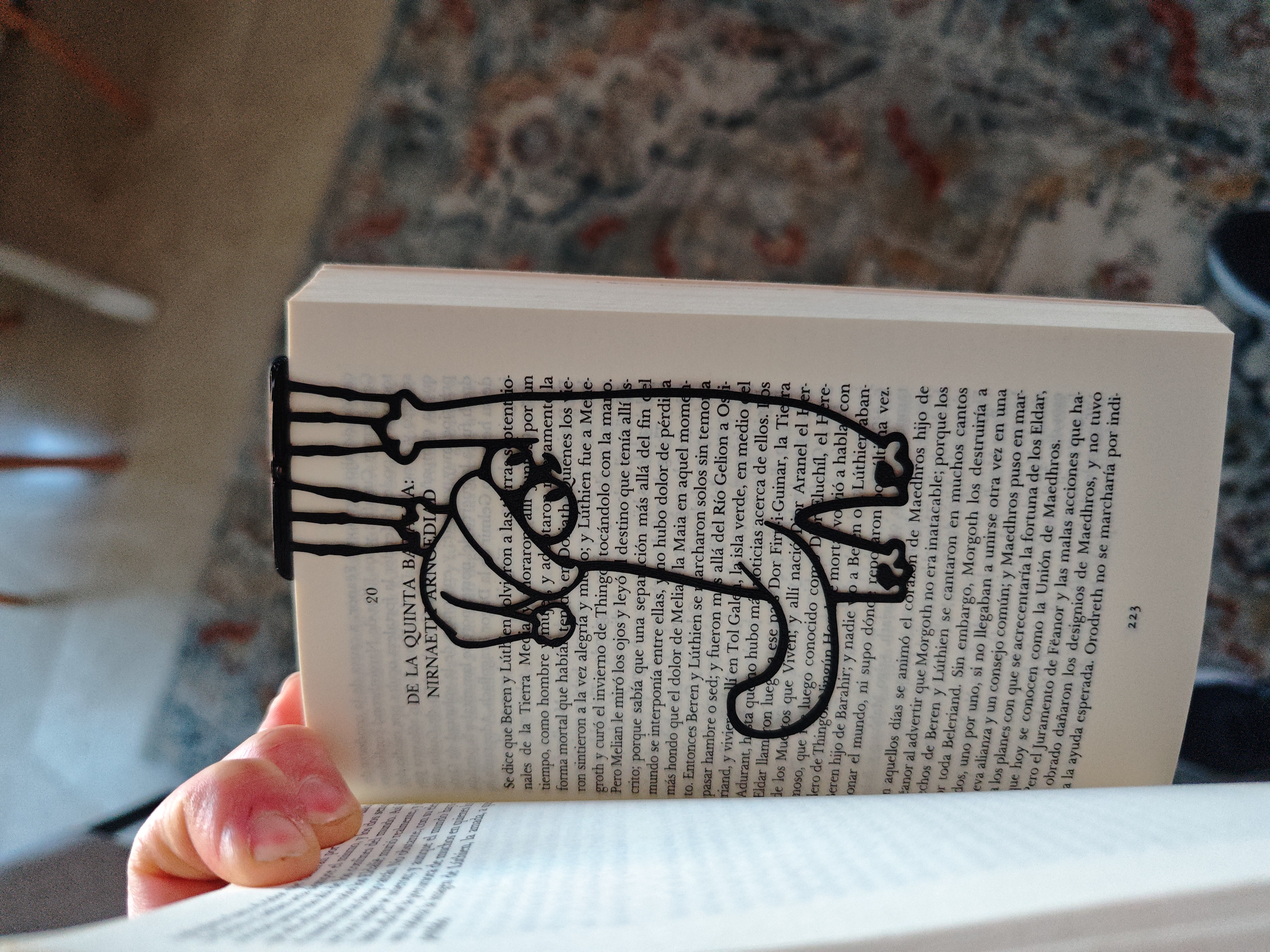 Christmas Hanging Cat Bookmark: Simon's Cat