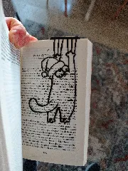 Christmas Hanging Cat Bookmark: Simon's Cat