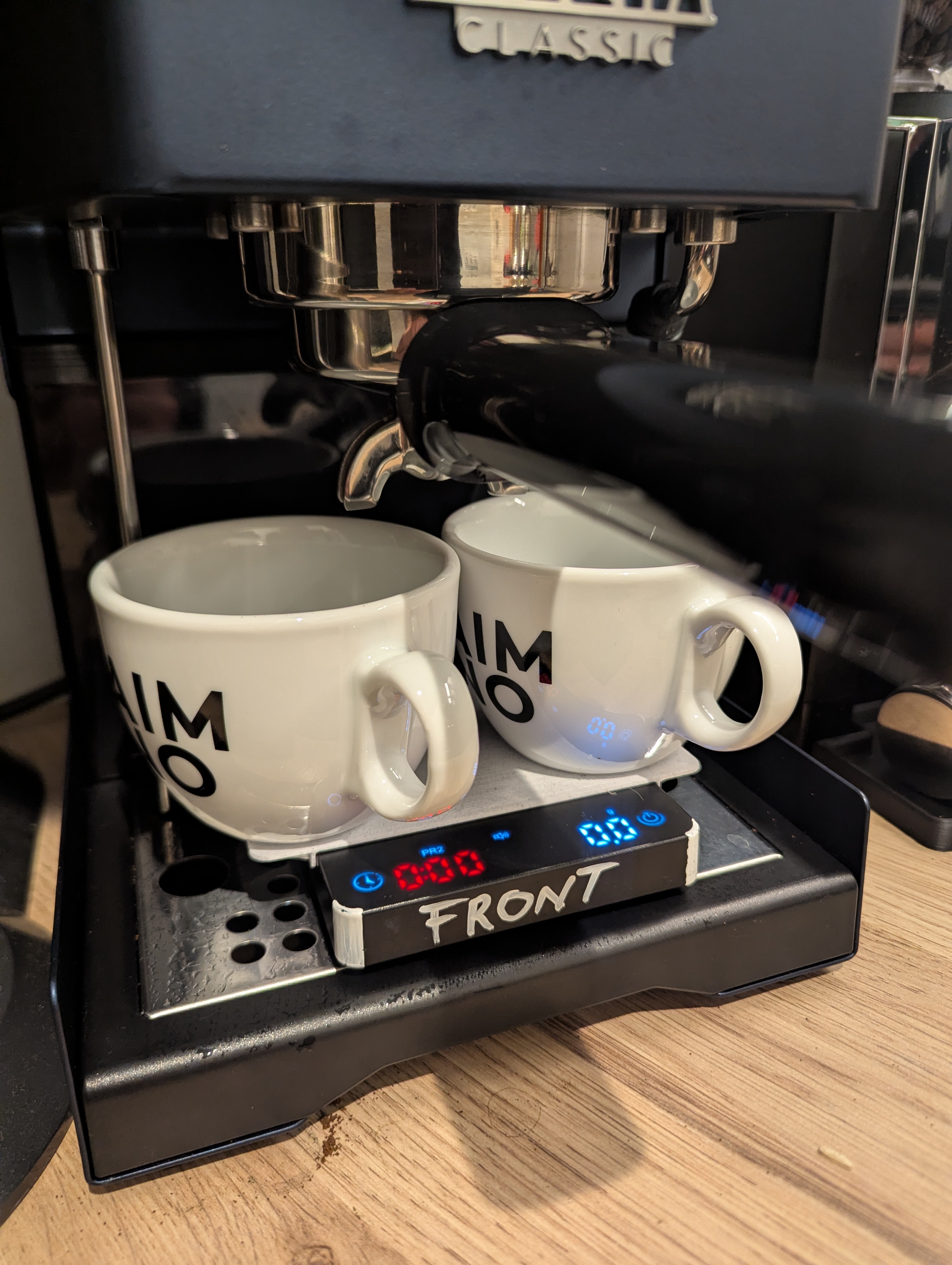 Espresso scale extended cover for 2 cups