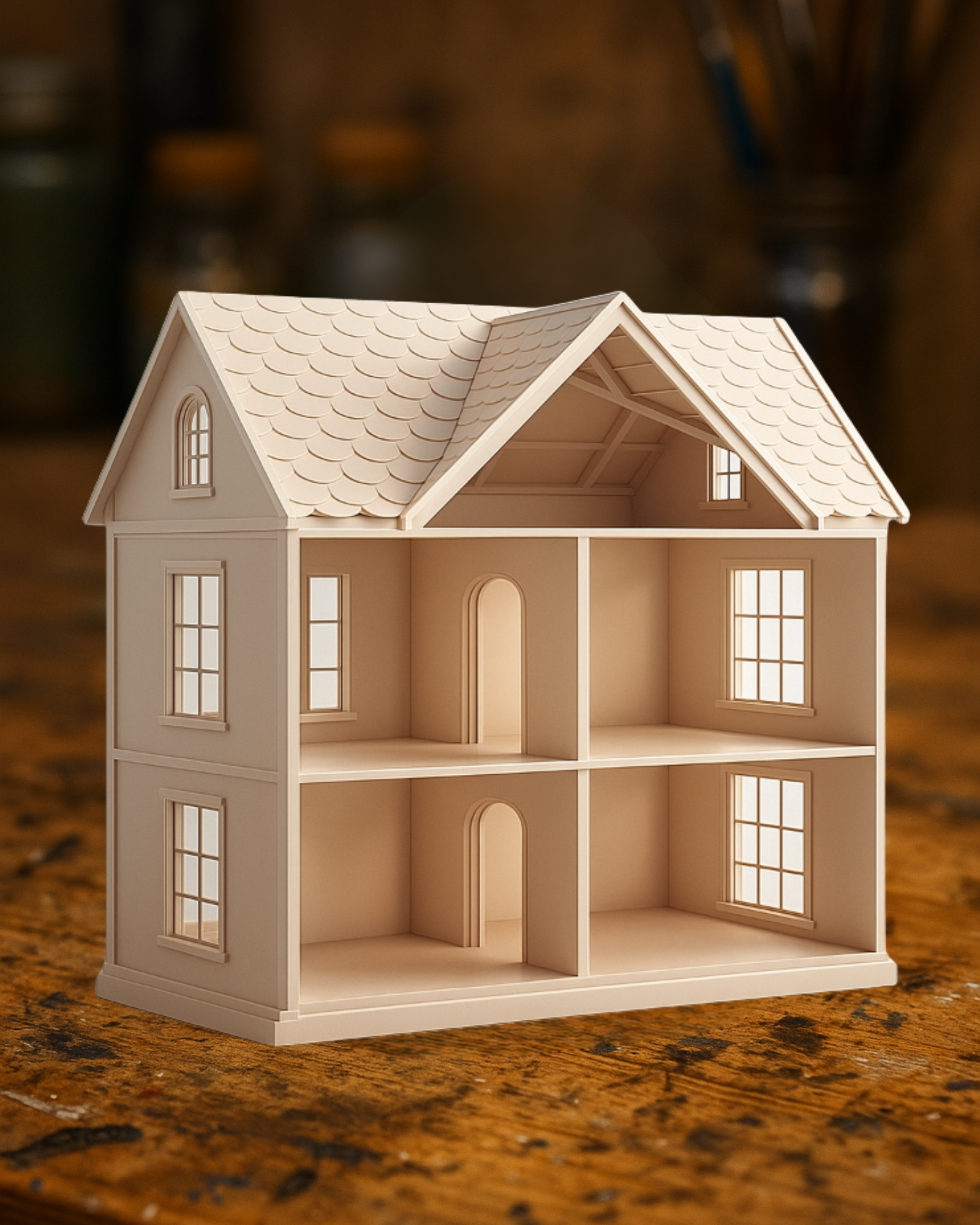 Classic Dollhouse — Two-Story Miniature House