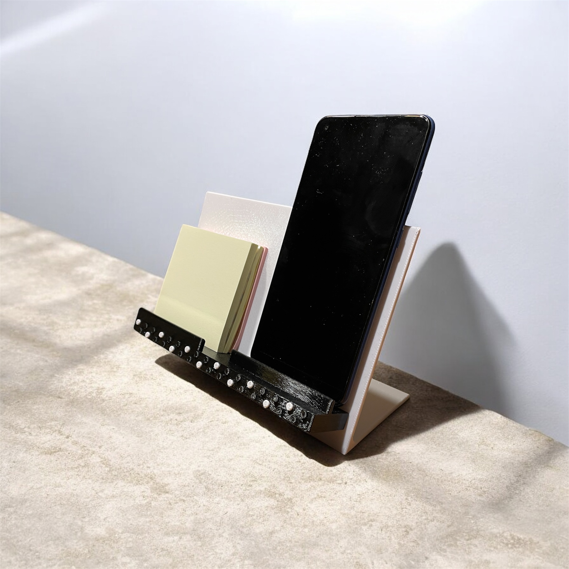 Modern Two-Part Desk Organizer – Phone and Sticky Note Stand