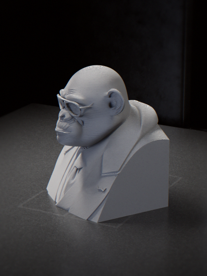 Cool Ape Bust Animal Sculpture 3D Printable 3D model