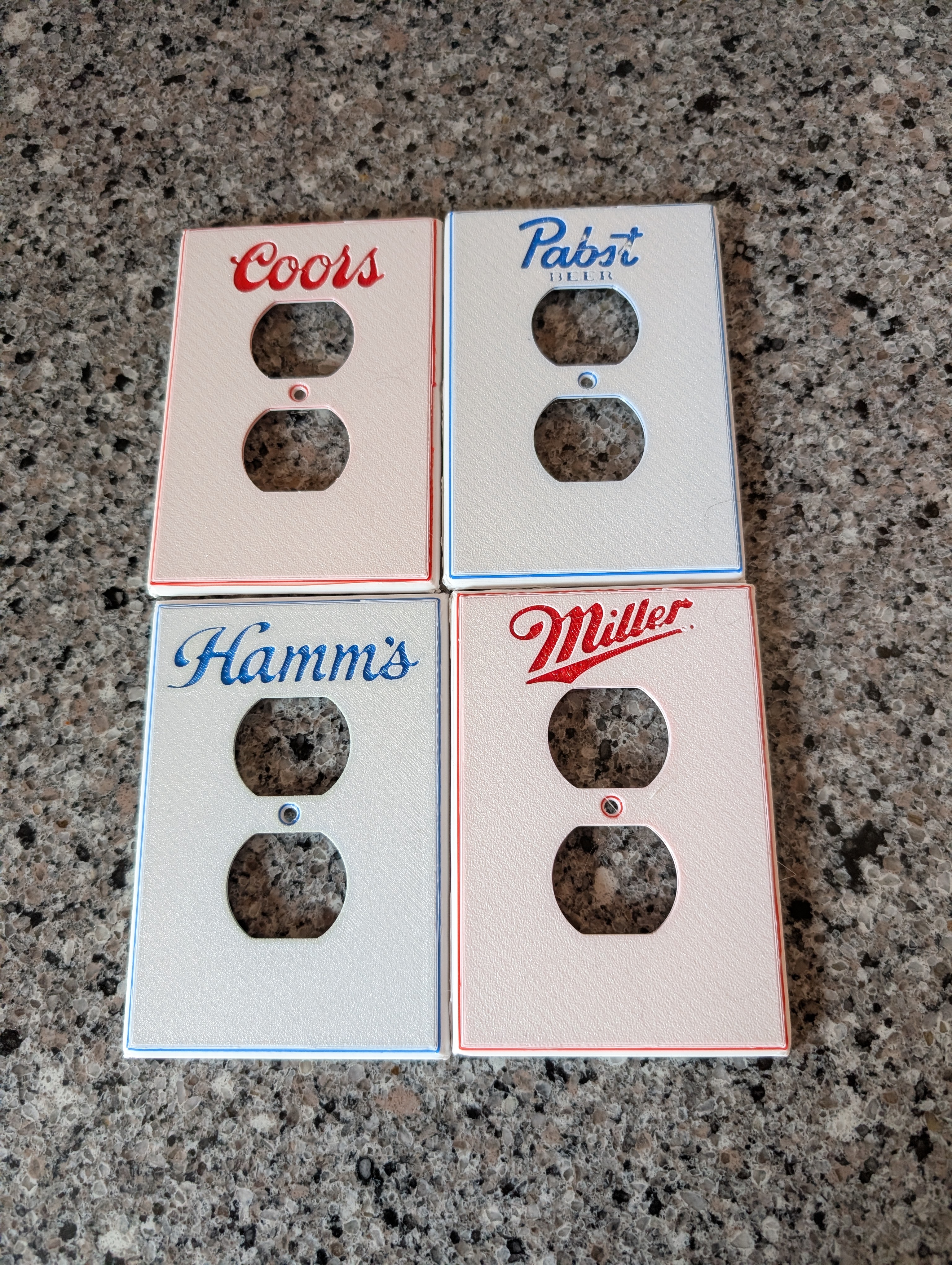 Beer themed outlet covers - Coors, Hamm's, Miller & Pabst