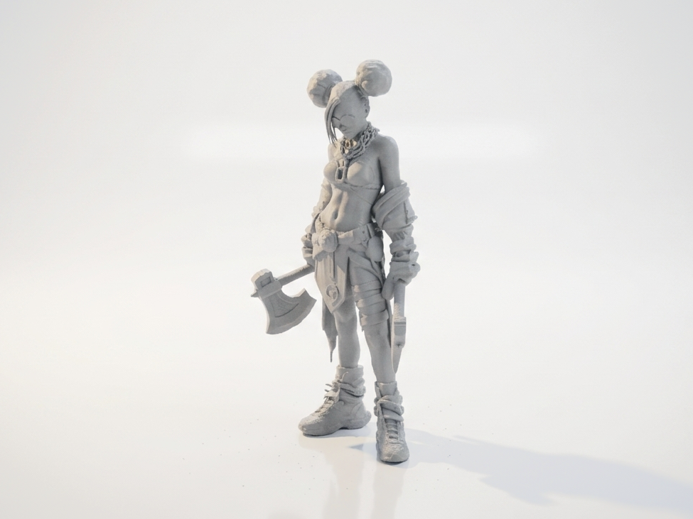Fantasy Warrior Figurine Double Axe 3D Printable
