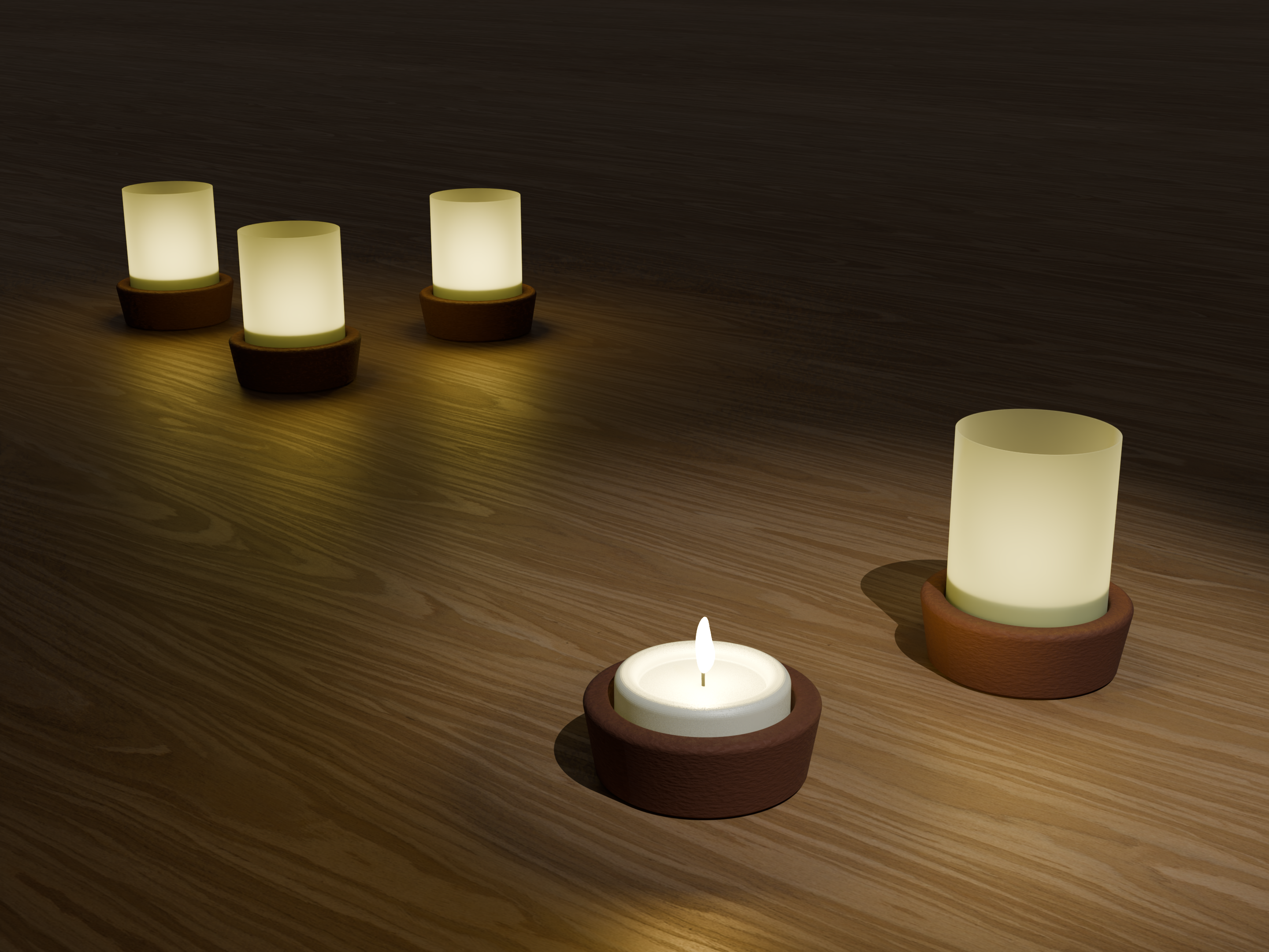 Minimalistic electric tealight holder with light diffuser (minilamp)