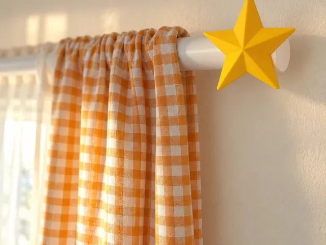 Star Curtain Rod Finial - 2-Color Glue-On Set, 5 Rod Sizes