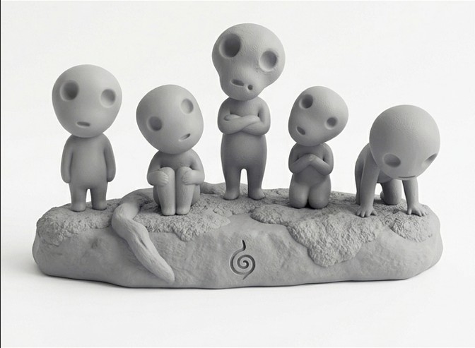 Kodama Forest Spirits (Princess Mononoke) • Easy Print