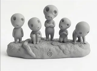 Kodama Forest Spirits (Princess Mononoke) • Easy Print