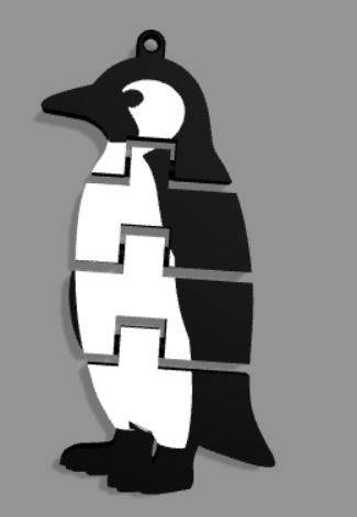 Cute flexi articulated penguin keychain