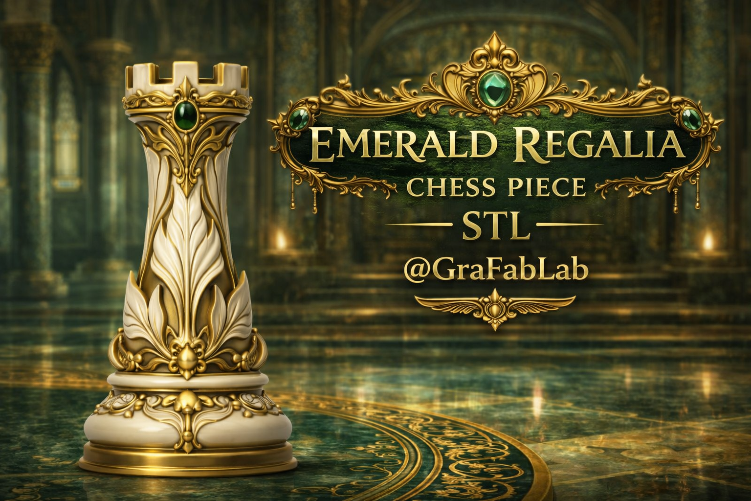 Emerald Regalia "Rook" - chess piece